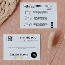 Tårt skär guide 2x2 portioner Rund servering Tack Kort