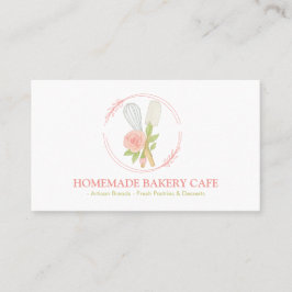 Tårta Bageri Catering Logotyp Rosenskära Blommig  Visitkort
