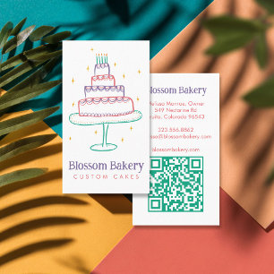 Tårta Bageri Efterrätt Catering ANPASSAD QR Handri Visitkort