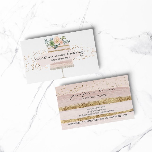 Tårta Bageri Konditori Patisserie Visitkort (Cake Bakery Pastry Patisserie Business Card)