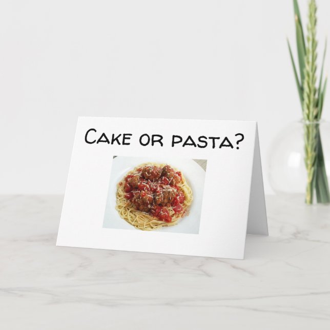 ****TÅRTA ELLER PASTA***  FÖDELSEDAGKORT KORT (Framsida)