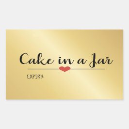 Tårta i en burk gyllig högtid rektangulärt klistermärke