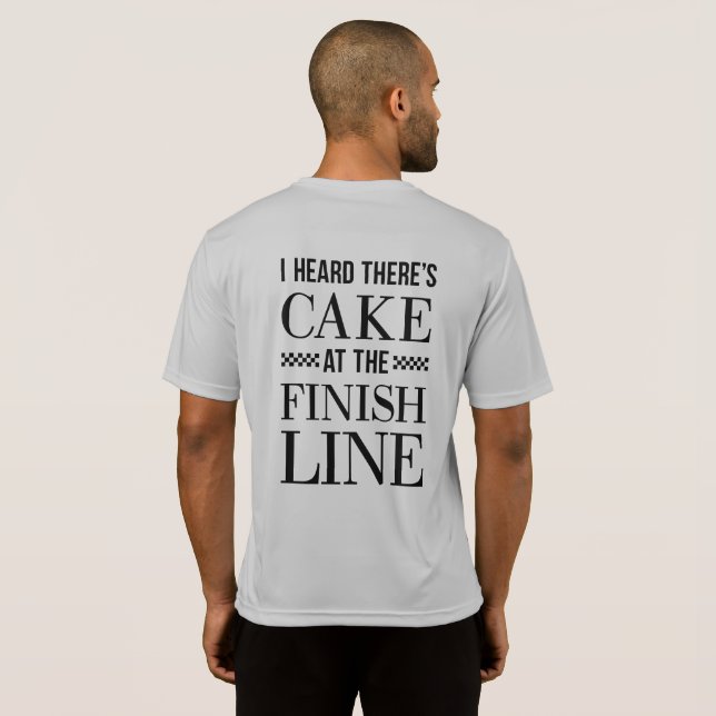 Tårta på mållinjespringer skjorta tee shirt (Hel baksida)