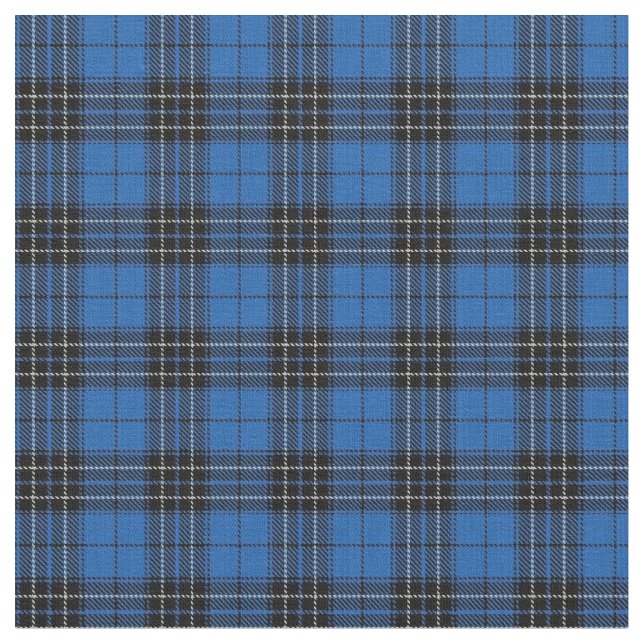 Tartan 1 för svart för blått för klanMacLean jakt Tyg (Närbild)