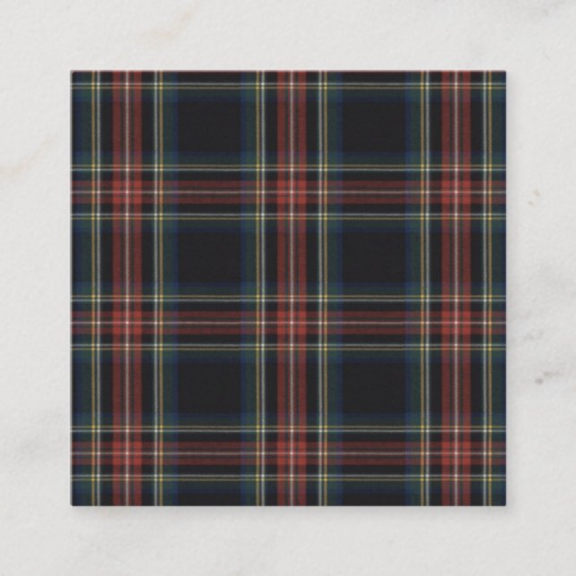 Tartan Affärskort Fyrkantigt Visitkort (Framsida)