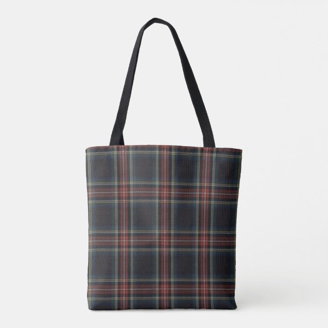 Tartan All-over-Print Tote Bag, Medium Tygkasse (Baksida)
