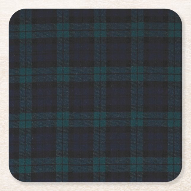 Tartan Anpassningsbar Square Underlägg Papper Kvadrat (Framsidan)