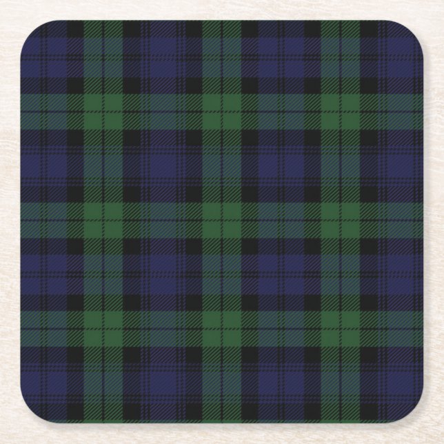 Tartan Anpassningsbar Square Underlägg Papper Kvadrat (Framsidan)