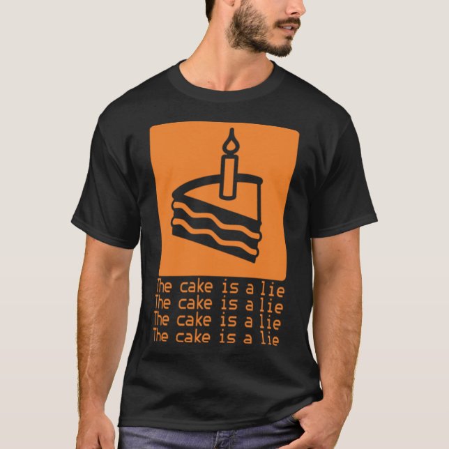 Tårtan Är En Lögn vintage T Shirt (Framsida)