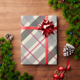 Tartan Balmoral Black Grått Beige Burgundy Presentpapper