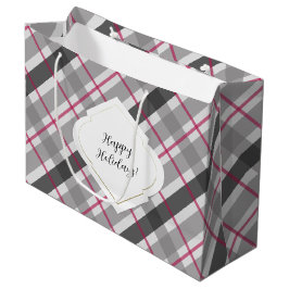 Tartan Balmoral Black Grått Burgundy