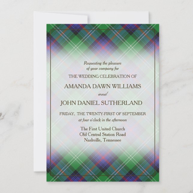 Tartan Beauty Clan Sutherland Skotsk Rutmönster (Framsida)