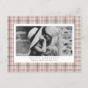 Tartan Beige Play Photo Helg Vykort