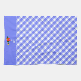 Tartan blå enkel blommönster kökshandduk