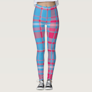 Tartan blå och röd leggings