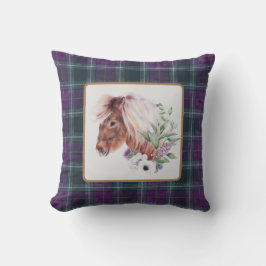 Tartan Blommigt Horse Kudde