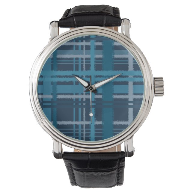 Tartan Blue mönster Armbandsur (Framsida)
