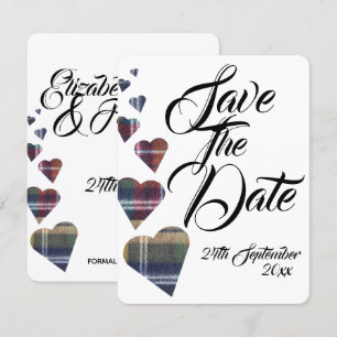 Tartan Bröllop Save The Date Inbjudningar
