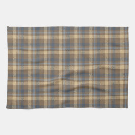 Tartan - Brown, Blue och Sand färger Kökshandduk
