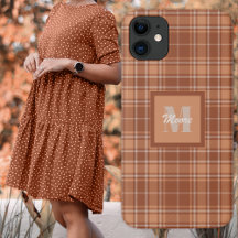 Tartan - Brown och Terracotta Phone Case