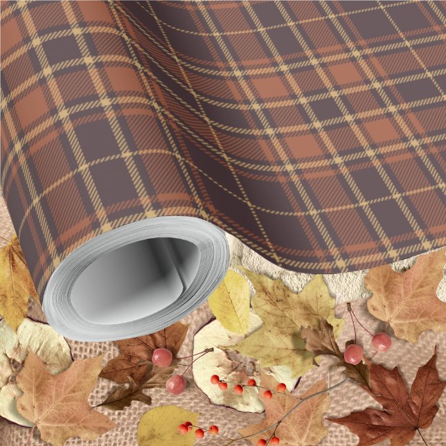 Tartan - Brown - Taupe-Burnt Sienna-Rustic Guld Presentpapper (Tartan - Brown - Taupe-Burnt Sienna-Rustic Gold Wrapping Paper Rolls by Leapfroglisics Shop)