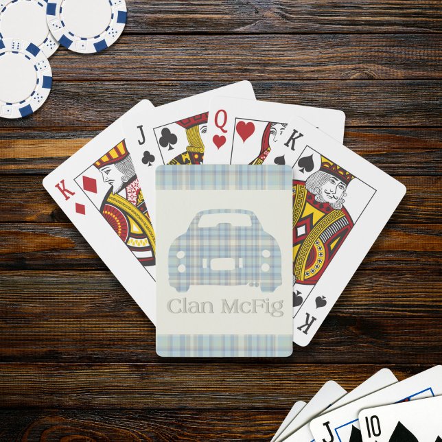 Tartan Car Klan McFig Figarations Spelkort (Fun pack of playing cards for the scottish figaro owner)