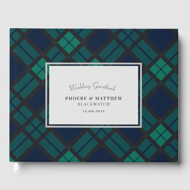 Tartan Clan Black Watch Bröllop Gästböcker (Framsida)
