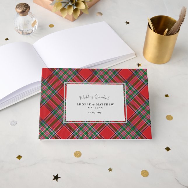 Tartan Clan MacBean Bröllop Gästböcker (Framsida öppen)