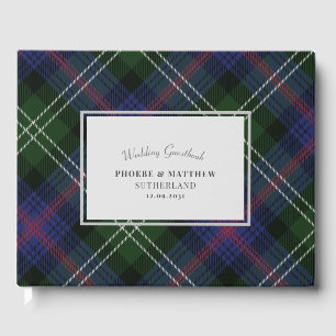 Tartan Clan Sutherland Rutmönster Lila Grön Rutig Gästböcker