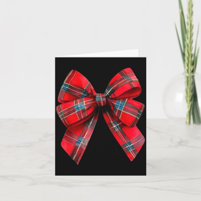 Tartan Coquette Bow, Christmas Funny Gift Women,gi Kort (Framsida)