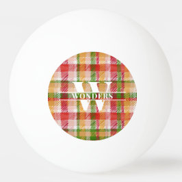 Tartan enfärgad pläd med eget monogram pingisboll