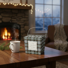 Tartan Favor Box med anpassad handritad notis Presentaskar