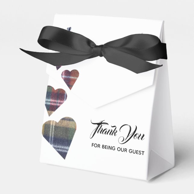 Tartan Favor Box Presentaskar (Framsidan Sidan)