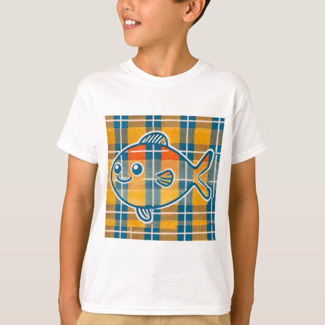 Tartan fish T-shirt (Framsida)
