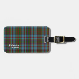 Tartan för anderssonklanfamilj (med namn) bagagebricka