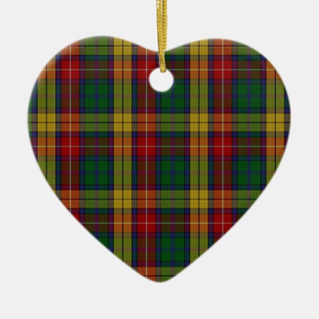 Tartan för Buchanan klanfamilj Julgransprydnad Keramik (Framsidan)