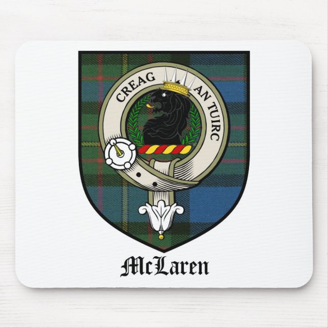 Tartan för emblem för McLaren klanvapensköld Musmatta (Framsidan)