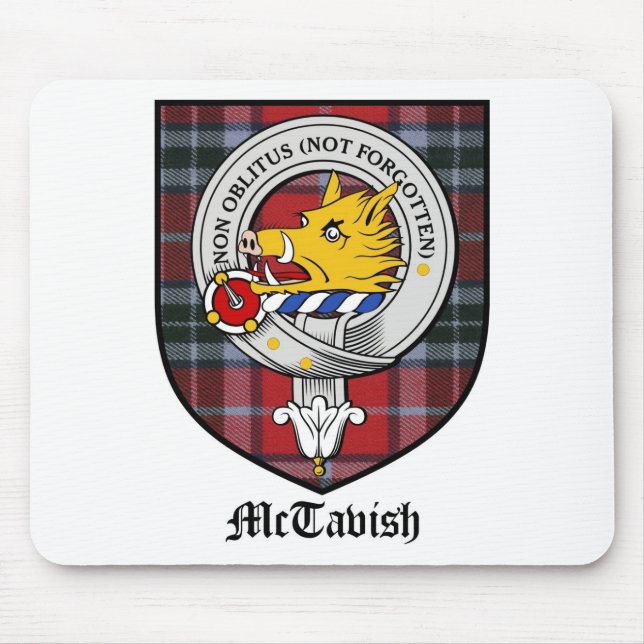 Tartan för emblem för McTavish klanvapensköld Musmatta (Framsidan)