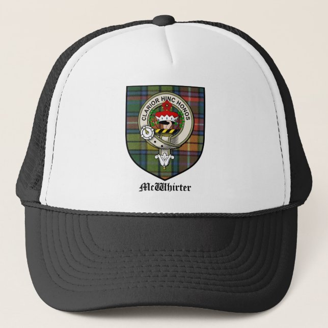 Tartan för emblem för McWhirter klanvapensköld Truckerkeps (Framsida)