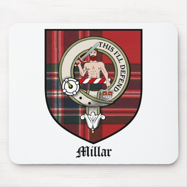 Tartan för emblem för Millar klanvapensköld Musmatta (Framsidan)