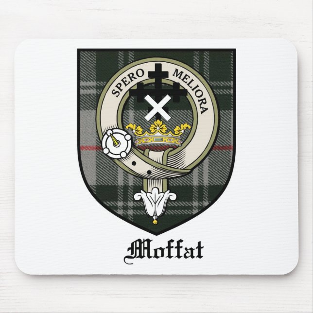 Tartan för emblem för Moffat klanvapensköld Musmatta (Framsidan)