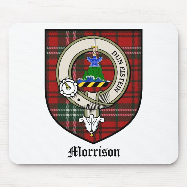 Tartan för emblem för Morrison klanvapensköld Musmatta (Framsidan)