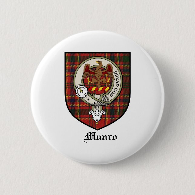 Tartan för emblem för Munro klanvapensköld Knapp (Framsida)