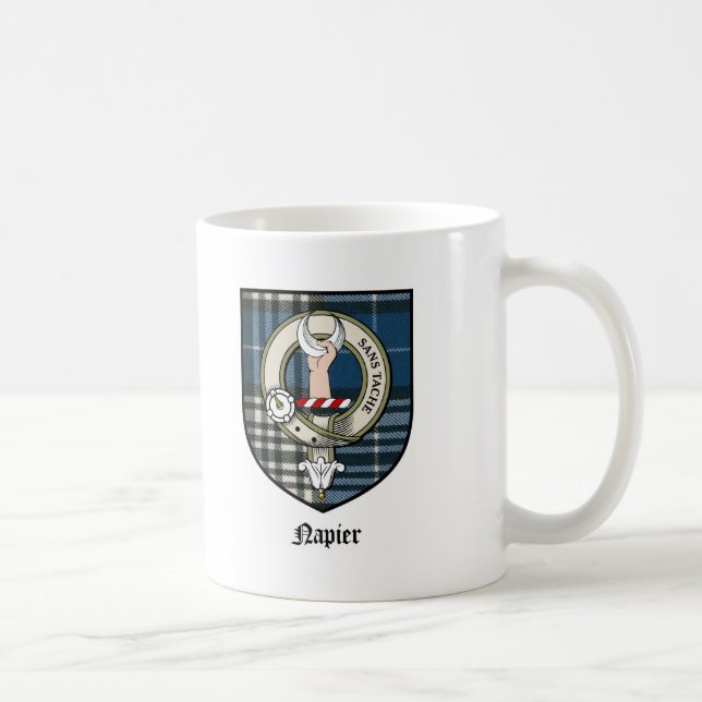 Tartan för emblem för Napier klanvapensköld Kaffemugg (Höger)