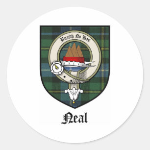 Tartan för emblem för Neal klanvapensköld Runt Klistermärke