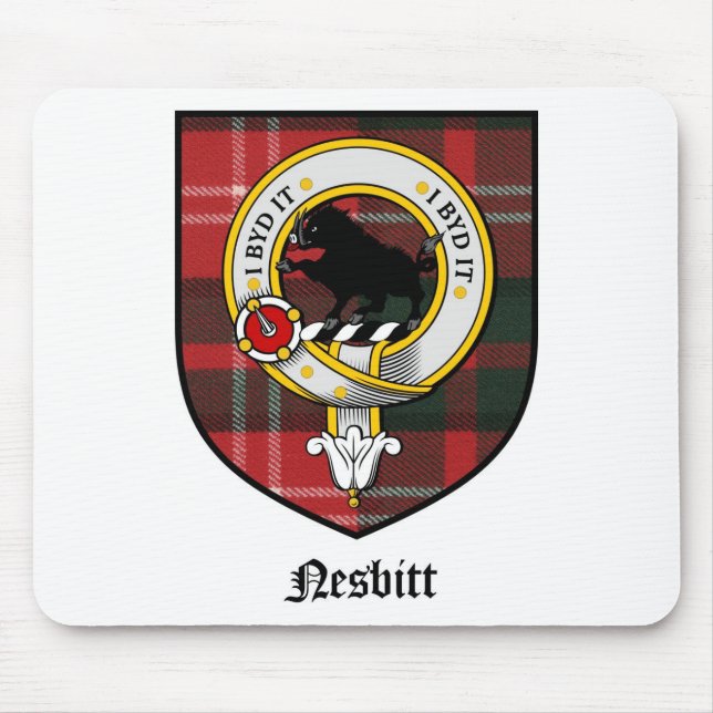 Tartan för emblem för Nesbitt klanvapensköld Musmatta (Framsidan)