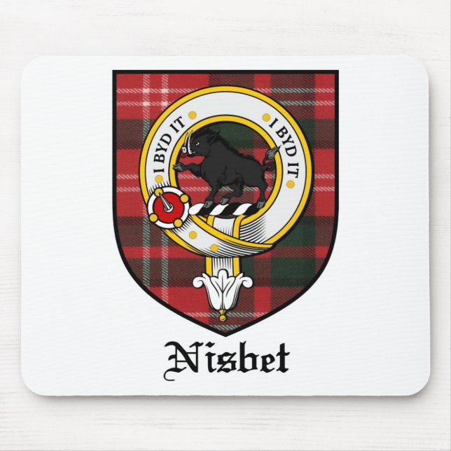 Tartan för emblem för Nisbet klanvapensköld Musmatta (Framsidan)