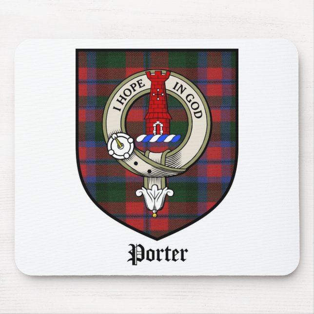 Tartan för emblem för portvaktklanvapensköld musmatta (Framsidan)
