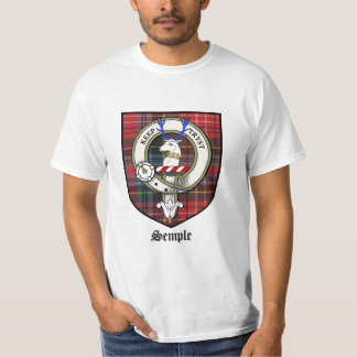Tartan för emblem för Semple klanvapensköld Tee Shirt