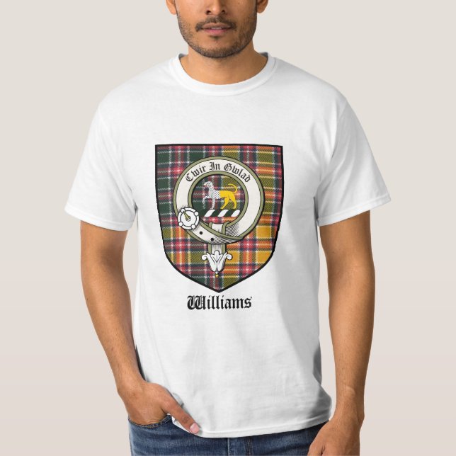 Tartan för emblem för Williams klanvapensköld T-shirt (Framsida)